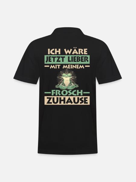 Frosch Frösche - Männer Poloshirt - Schwarz
