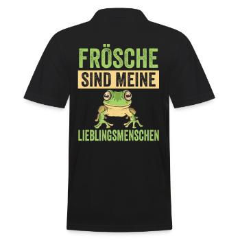 Frösche Frosch - Männer Poloshirt - Schwarz - Hinten - Kai (181cm)