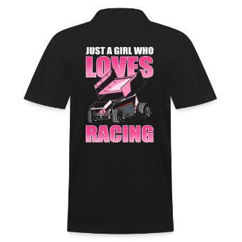 I'm Just A Girl Who Loves Racing Dirt Track - Men's Polo Shirt - black - Back - Kai (181cm)
