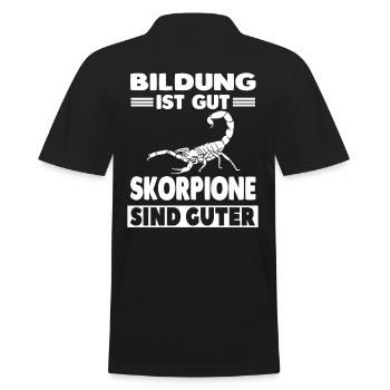 Skorpion - Männer Poloshirt - Schwarz - Hinten - Kai (181cm)