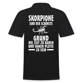 Skorpion - Männer Poloshirt - Schwarz - Hinten - Kai (181cm)