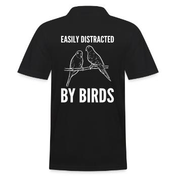 Easily Distracted By Birds Ornithology - Men's Polo Shirt - black - Back - Kai (181cm)