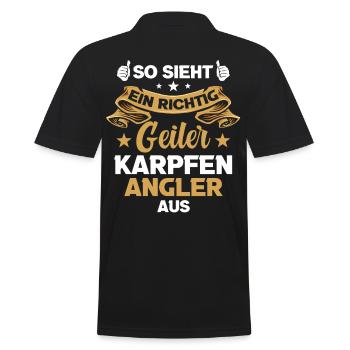 Angeln Karpfen Angler Fischer Karpfenangler - Männer Poloshirt - Schwarz - Hinten - Kai (181cm)