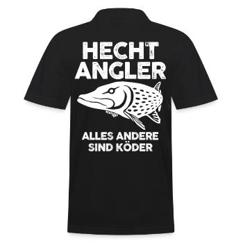 Angeln Angler Hecht Fischer - Männer Poloshirt - Schwarz - Hinten - Kai (181cm)