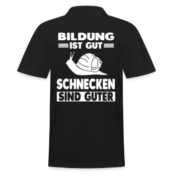 Schnecke Schnecken - Männer Poloshirt - Schwarz - Hinten - Kai (181cm)