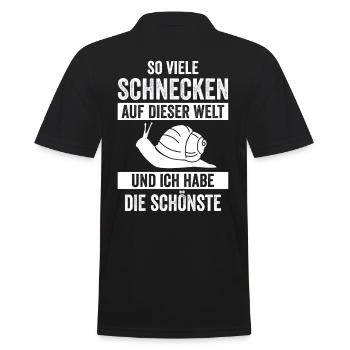 Schnecke Schnecken - Männer Poloshirt - Schwarz - Hinten - Kai (181cm)