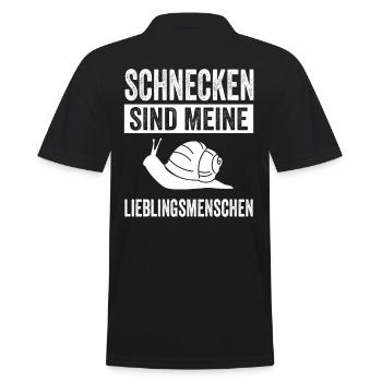 Schnecke Schnecken - Männer Poloshirt - Schwarz - Hinten - Kai (181cm)