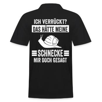 Schnecke Schnecken - Männer Poloshirt - Schwarz - Hinten - Kai (181cm)