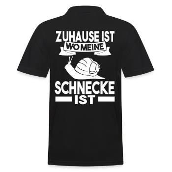 Zuhause ist wo meine Schnecke ist - Männer Poloshirt - Schwarz - Hinten - Kai (181cm)