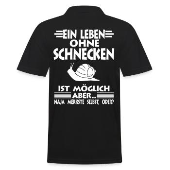 Schnecke Schnecken - Männer Poloshirt - Schwarz - Hinten - Kai (181cm)