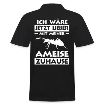 Ameise Ameisen - Männer Poloshirt - Schwarz - Hinten - Kai (181cm)