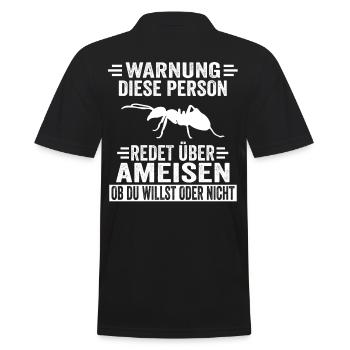 Ameisen Ameise - Männer Poloshirt - Schwarz - Hinten - Kai (181cm)