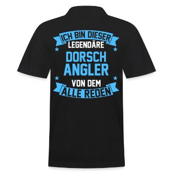 Angeln Angler Dorsch - Männer Poloshirt - Schwarz - Hinten - Kai (181cm)