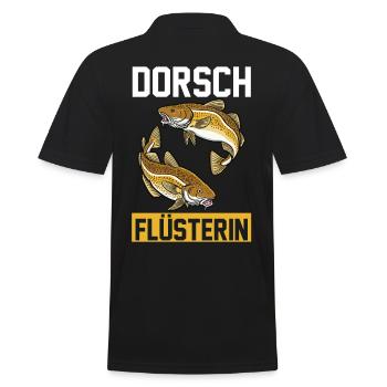 Angeln Anglerin Dorsch Fischer - Männer Poloshirt - Schwarz - Hinten - Kai (181cm)