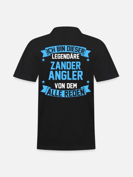 Angeln Angler Zander - Männer Poloshirt - Schwarz