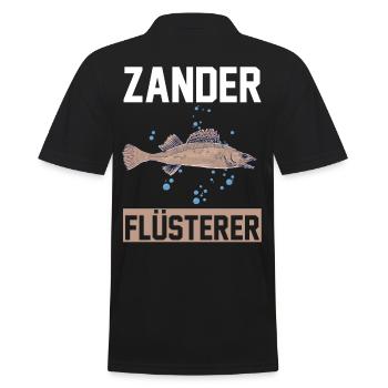 Angeln Angler Zander Flüsterer Fischer - Männer Poloshirt - Schwarz - Hinten - Kai (181cm)