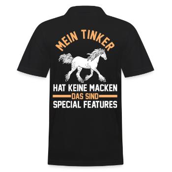 Reiter Pferd Tinker - Männer Poloshirt - Schwarz - Hinten - Kai (181cm)