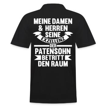 Taufe Patensohn - Männer Poloshirt - Schwarz - Hinten - Kai (181cm)