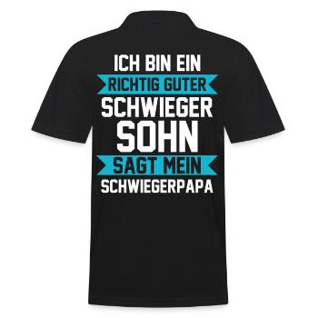 Schwiegersohn - Männer Poloshirt - Schwarz - Hinten - Kai (181cm)