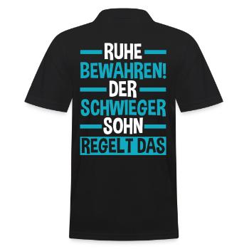 Schwiegersohn - Männer Poloshirt - Schwarz - Hinten - Kai (181cm)