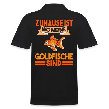 Aquarium Goldfische - Männer Poloshirt - Schwarz - Hinten - Kai (181cm)