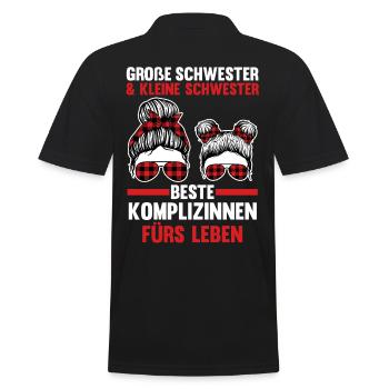 Ich bin die Kleine Schwester das macht mich zum Bo - Männer Poloshirt - Schwarz - Hinten - Kai (181cm)