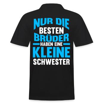 Besten Brüder haben eine Kleine Schwester - Männer Poloshirt - Schwarz - Hinten - Kai (181cm)