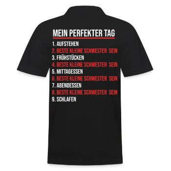 Schwestern Geschwister Schwester - Männer Poloshirt - Schwarz - Hinten - Kai (181cm)