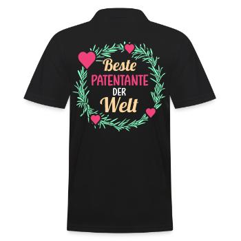 Beste Patentante - Männer Poloshirt - Schwarz - Hinten - Kai (181cm)