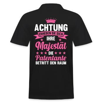 Patentante - Männer Poloshirt - Schwarz - Hinten - Kai (181cm)