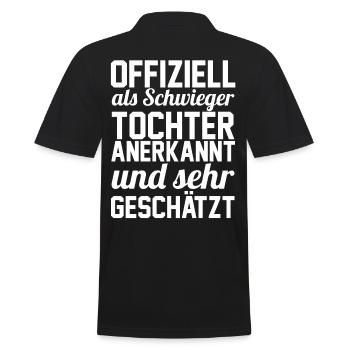 Schwiegertochter - Männer Poloshirt - Schwarz - Hinten - Kai (181cm)