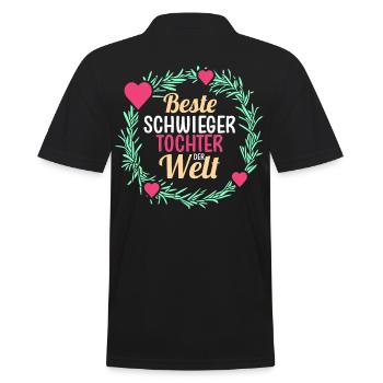 Schwiegertochter - Männer Poloshirt - Schwarz - Hinten - Kai (181cm)