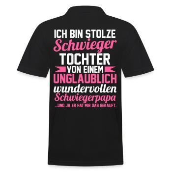 Schwiegertochter - Männer Poloshirt - Schwarz - Hinten - Kai (181cm)