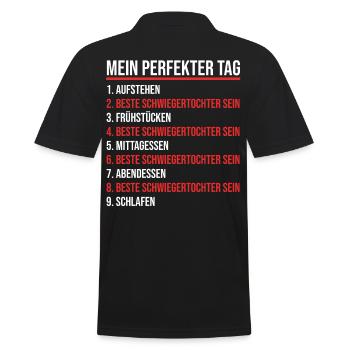 Schwiegertochter - Männer Poloshirt - Schwarz - Hinten - Kai (181cm)