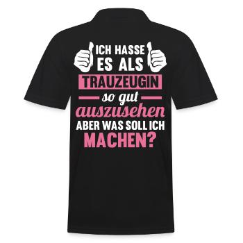 Trauzeugin - Männer Poloshirt - Schwarz - Hinten - Kai (181cm)