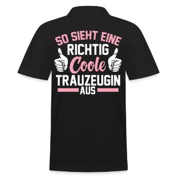 Coole Trauzeugin - Männer Poloshirt - Schwarz - Hinten - Kai (181cm)