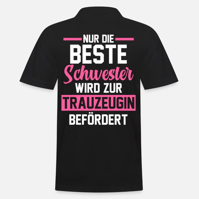 Schwester Trauzeugin - Männer Poloshirt - Schwarz