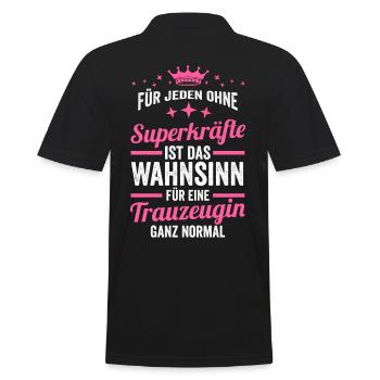 Trauzeugin - Männer Poloshirt - Schwarz - Hinten - Kai (181cm)