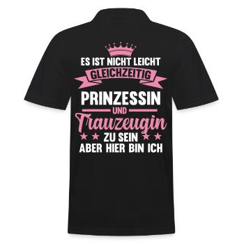 Prinzessin Trauzeugin - Männer Poloshirt - Schwarz - Hinten - Kai (181cm)