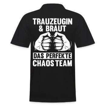 Trauzeugin - Männer Poloshirt - Schwarz - Hinten - Kai (181cm)