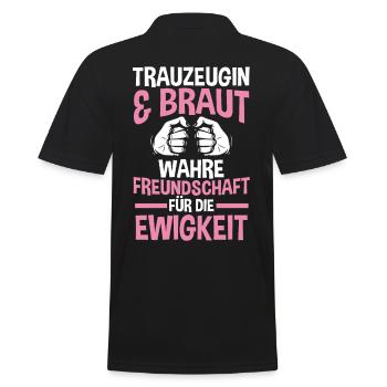 Trauzeugin - Männer Poloshirt - Schwarz - Hinten - Kai (181cm)