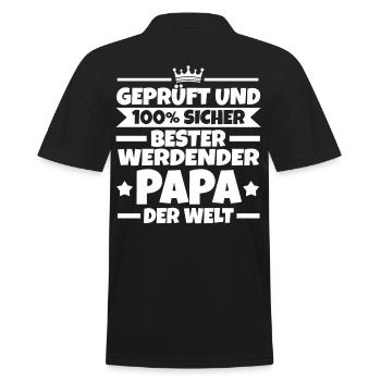 Werdender Papa - Männer Poloshirt - Schwarz - Hinten - Kai (181cm)