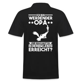 Werdender Opa - Männer Poloshirt - Schwarz - Hinten - Kai (181cm)