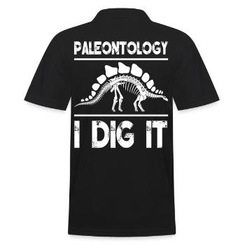 Paleontology I Dig It Fossil Hunting Paleontology - Men's Polo Shirt - black - Back - Kai (181cm)