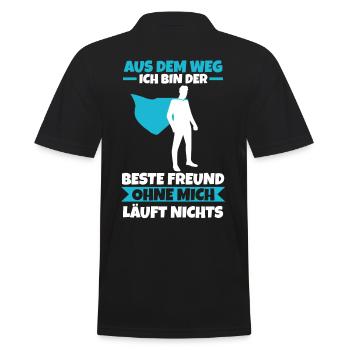 Bester Freund - Männer Poloshirt - Schwarz - Hinten - Kai (181cm)