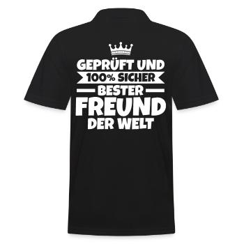Bester Freund - Männer Poloshirt - Schwarz - Hinten - Kai (181cm)