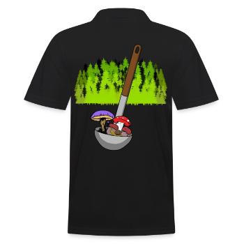 Wald Küche Pilze Suppenkelle Suppe Gourmet Giftig - Männer Poloshirt - Schwarz - Hinten - Kai (181cm)