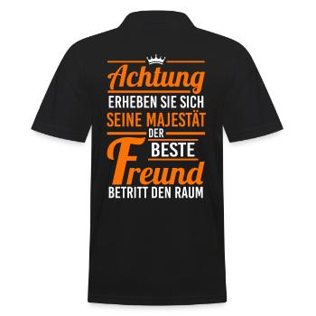 Bester Freund - Männer Poloshirt - Schwarz - Hinten - Kai (181cm)
