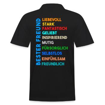 Bester Freund - Männer Poloshirt - Schwarz - Hinten - Kai (181cm)