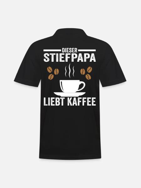 Kaffee Stiefpapa - Männer Poloshirt - Schwarz